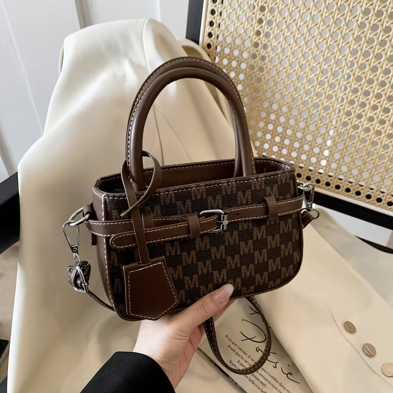 Bolso de Hombro Sintético Marrón