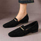 Élise | Mocassins pointus effet daim
