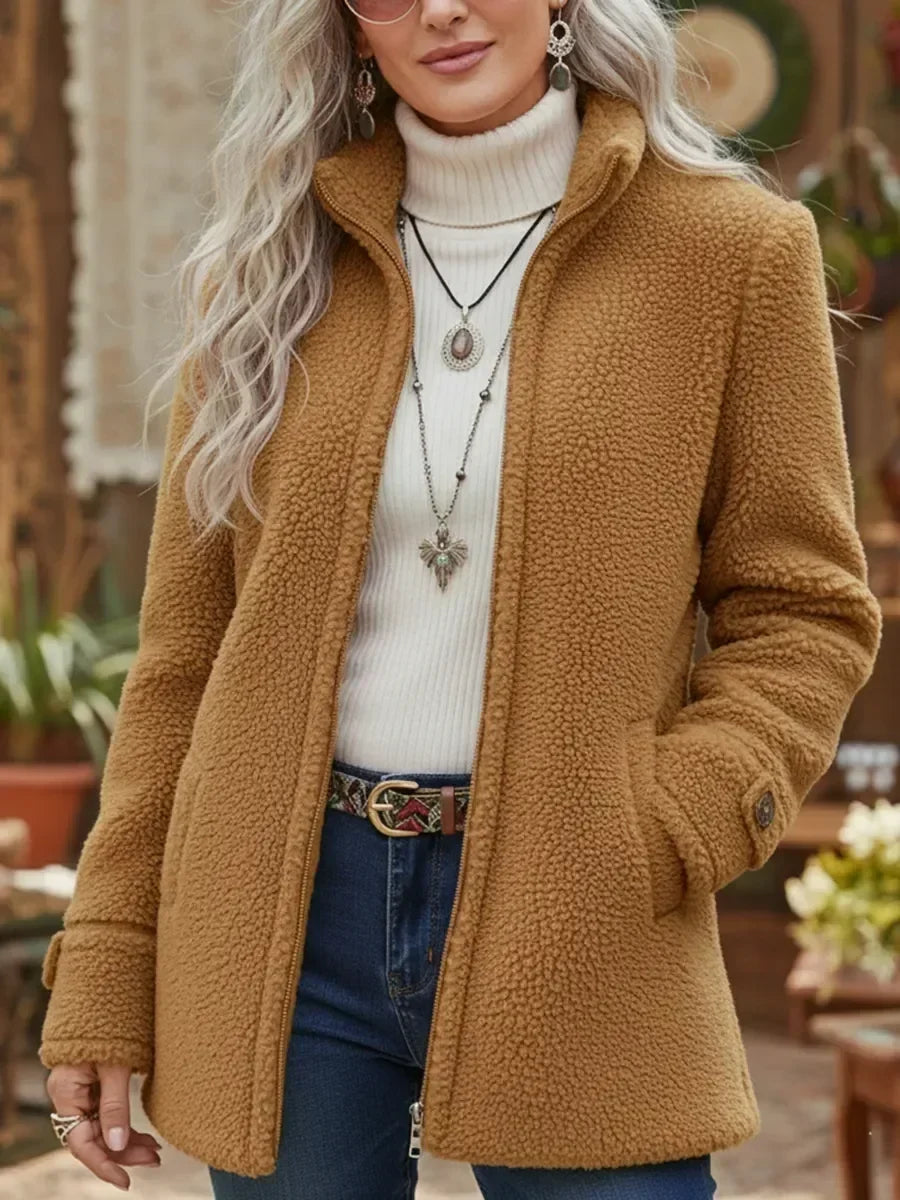 Judith | Veste douce à col montant et zip intégral