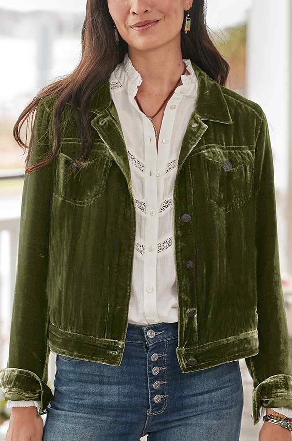 Bérénice | Veste boutonnée en velours