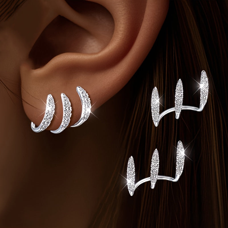 Fleur - Boucle d'oreille triple élégante