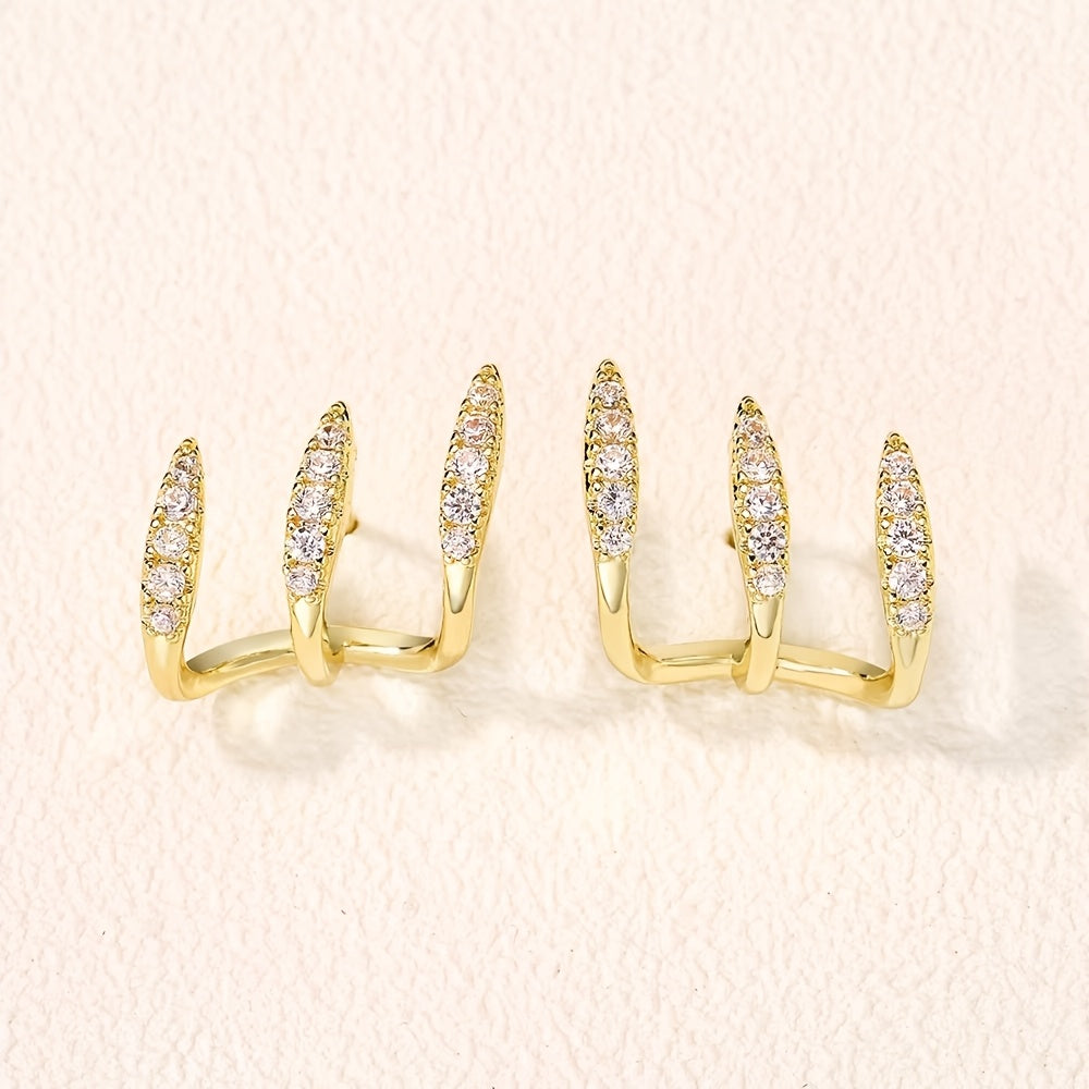 Fleur - Boucle d'oreille triple élégante
