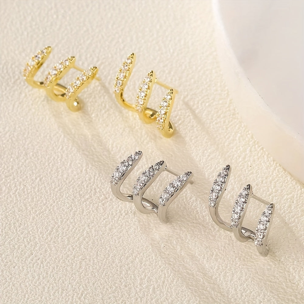 Fleur - Boucle d'oreille triple élégante