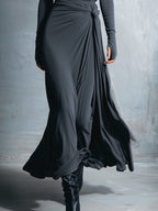 Séraphine | Robe longue drapée à nœud latéral