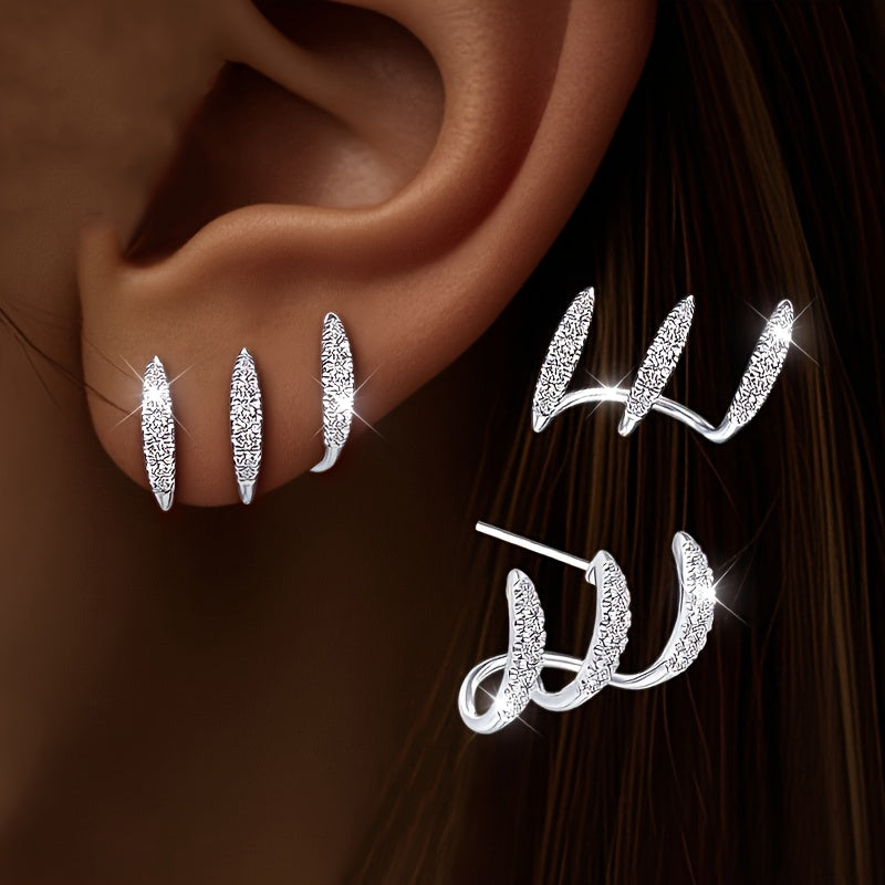 Fleur - Boucle d'oreille triple élégante