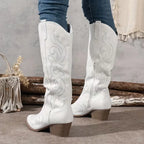 Colette | Bottes hautes à broderie western et bout pointu