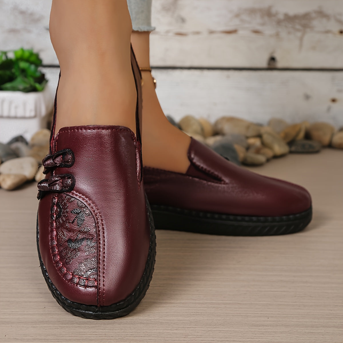 Charlotte | Mocassins confort à détail floral