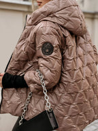 Éline | Veste matelassée brillante à capuche