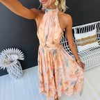Isabel │Vestido Halter Melocotón