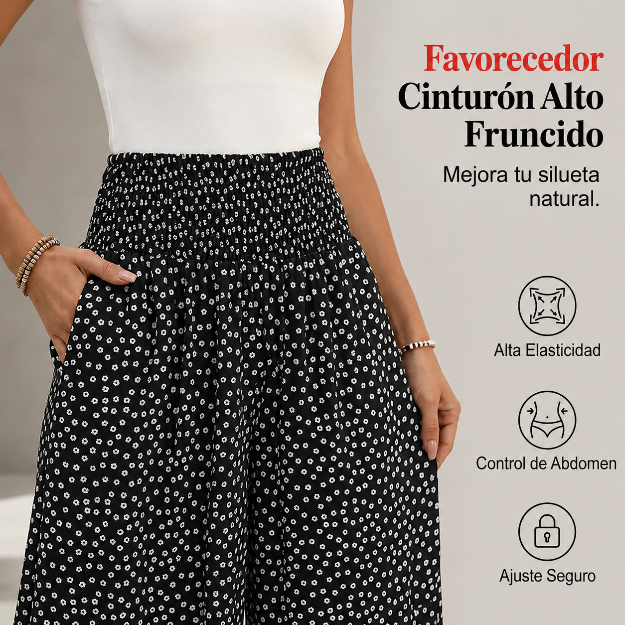 Lina | Pantalones de mujer fluidos de talle alto y pierna ancha