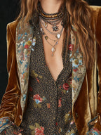 Juliette | Blazer patchwork à imprimé floral vintage
