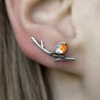 Yvette - Boucle d'oreille rouge-gorge