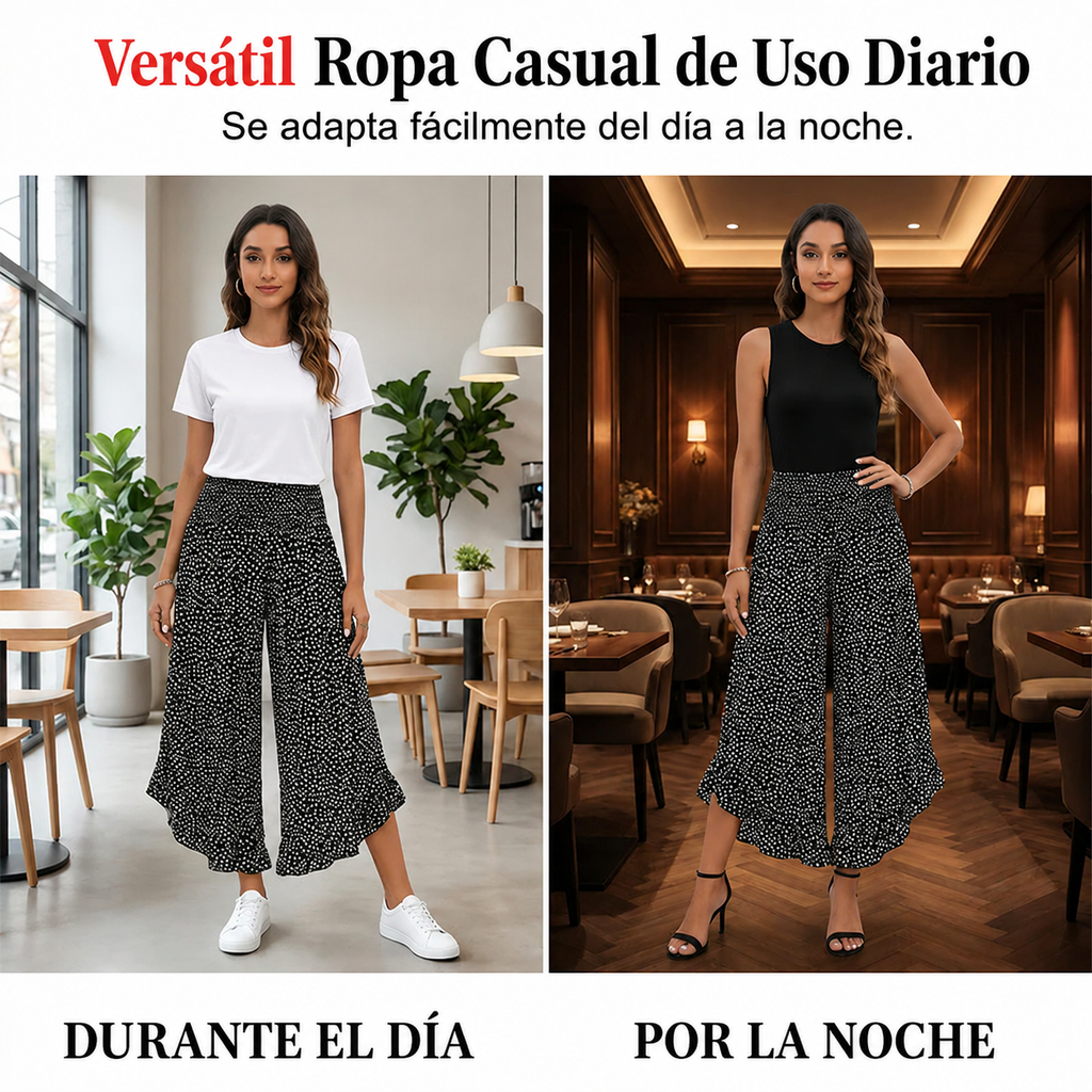 Lina | Pantalones de mujer fluidos de talle alto y pierna ancha