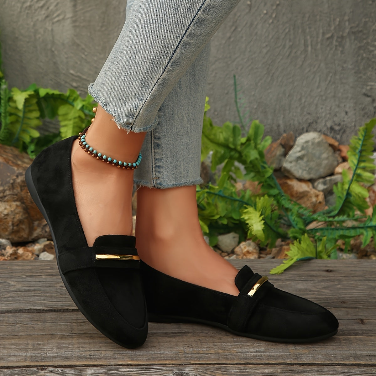 Élise | Mocassins pointus effet daim