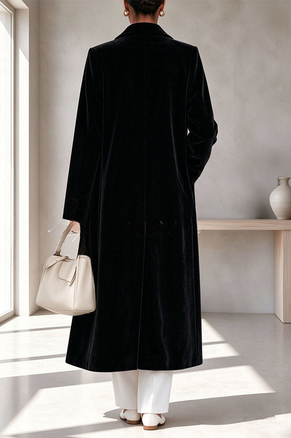 Perrine | Long manteau élégant en velours