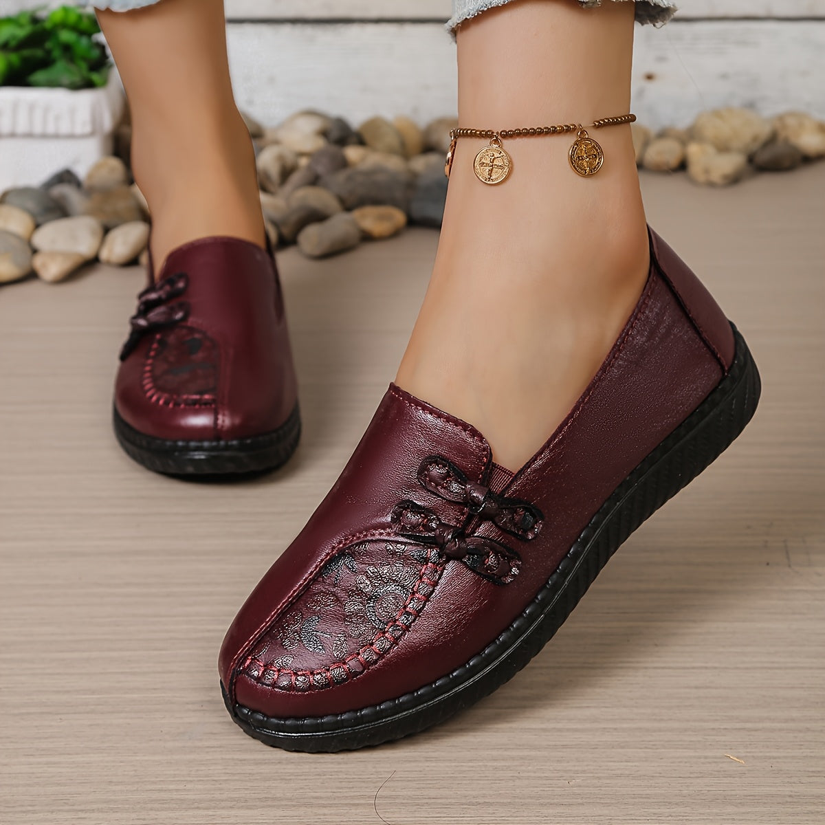 Charlotte | Mocassins confort à détail floral