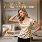 Nia | Camiseta sin mangas de seda con cuello en V.