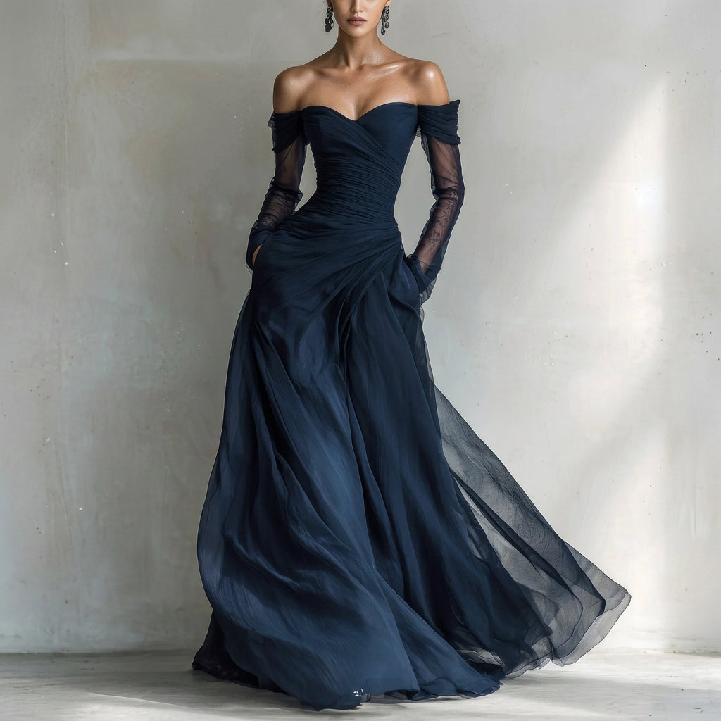 Éléonore | Robe longue épaules dénudées