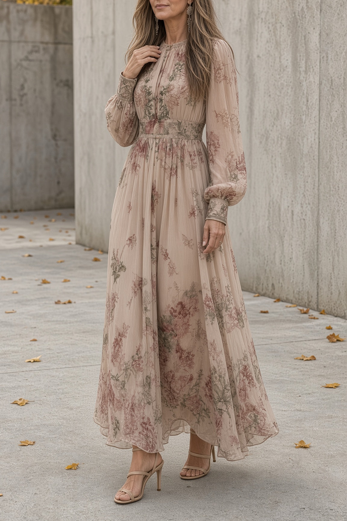 Céleste | Robe longue fleurie