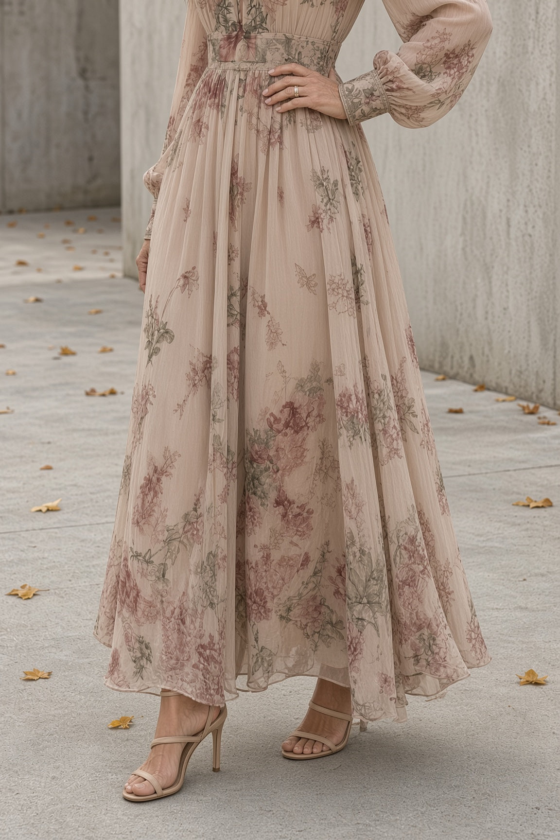 Céleste | Robe longue fleurie