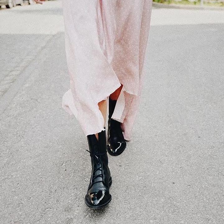 Hortense | Bottines à lacets raffinées à bout rapporté poli