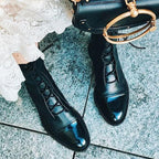 Hortense | Bottines à lacets raffinées à bout rapporté poli