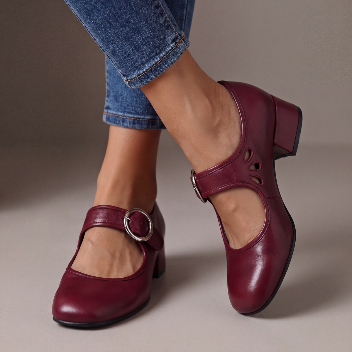 Aude | Sandales Mary Jane confort en cuir