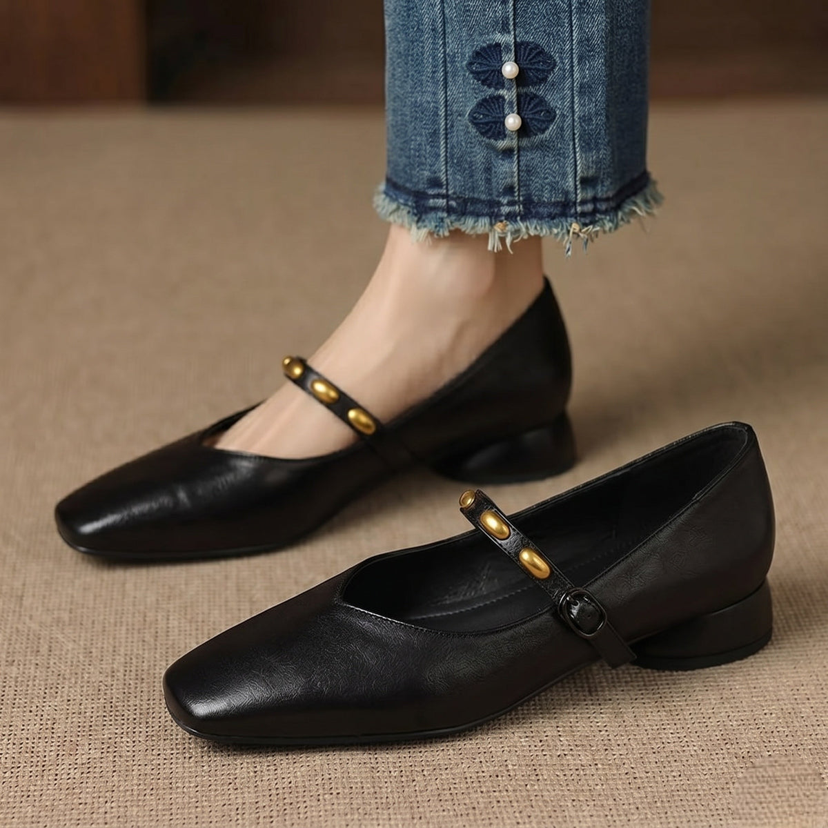 Armelle | Ballerines en cuir véritable