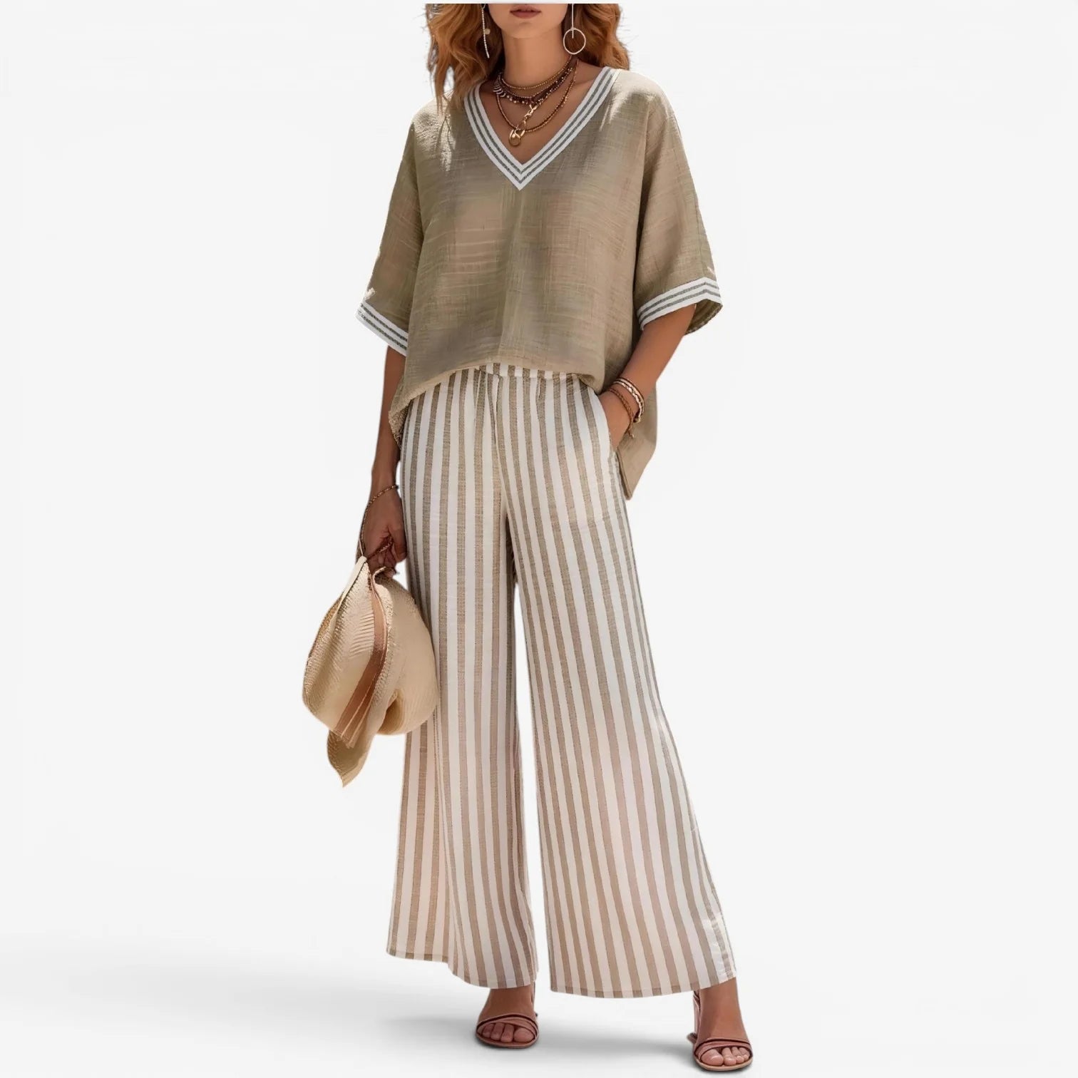 Celia | Traje de pantalón a rayas