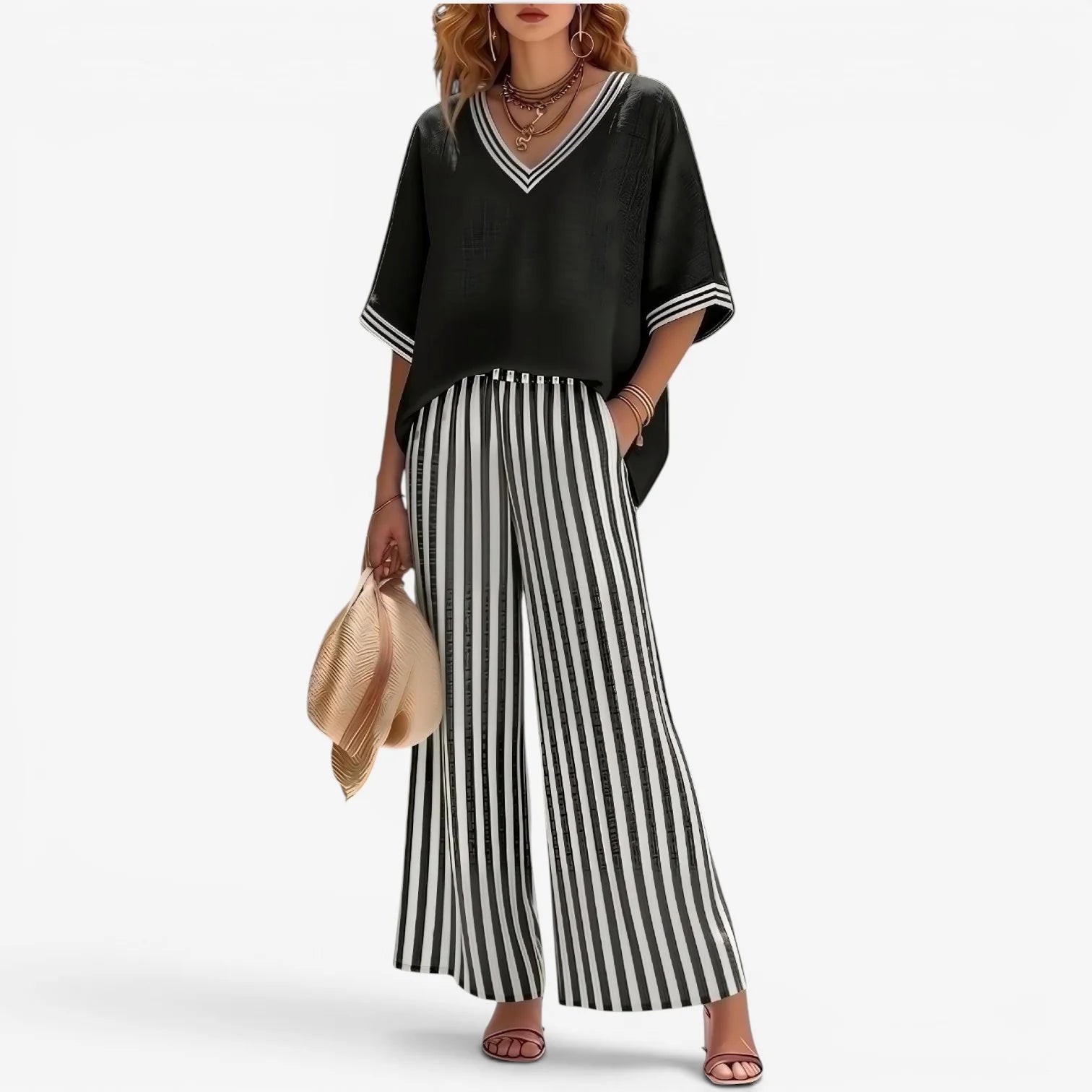 Celia | Traje de pantalón a rayas