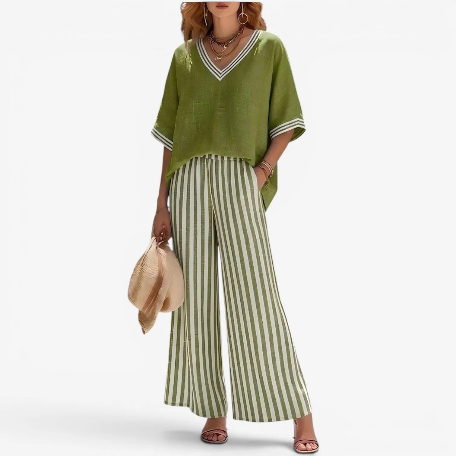 Celia | Traje de pantalón a rayas
