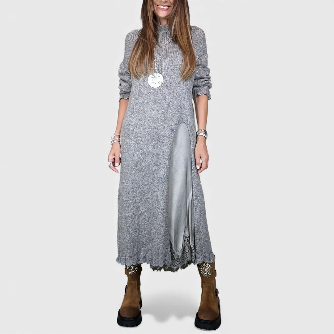 Séléna | Ensemble deux pièces robe et pull long en maille