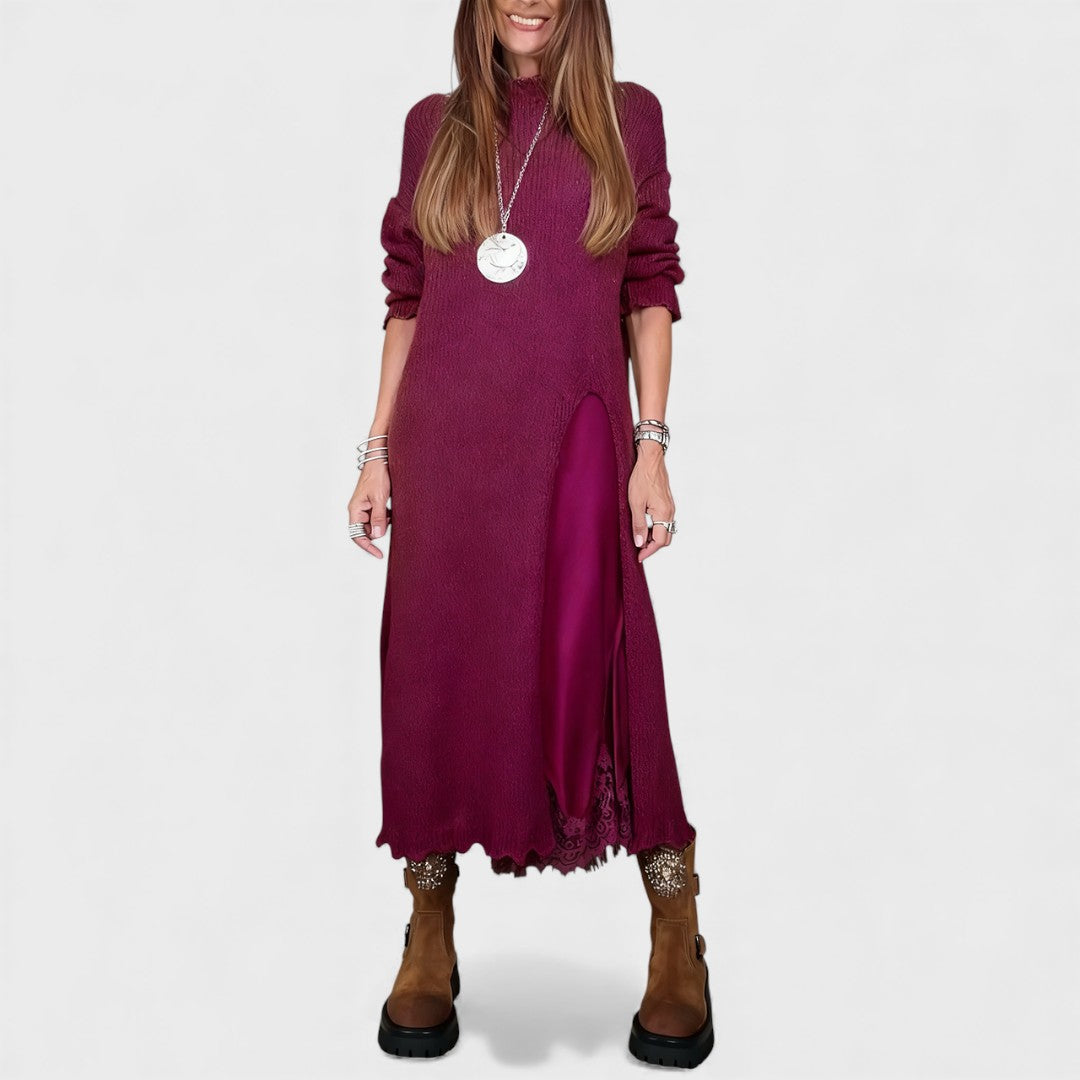 Séléna | Ensemble deux pièces robe et pull long en maille