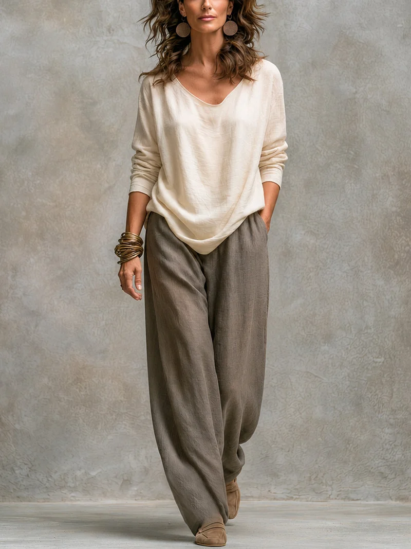Mina | Conjunto de 3 Piezas Chaqueta Drapeada y Pantalón Palazzo