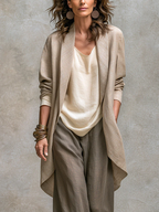 Mina | Conjunto de 3 Piezas Chaqueta Drapeada y Pantalón Palazzo