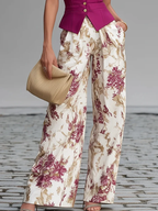 Aurora | Conjunto blazer sin mangas y pantalón ancho floral