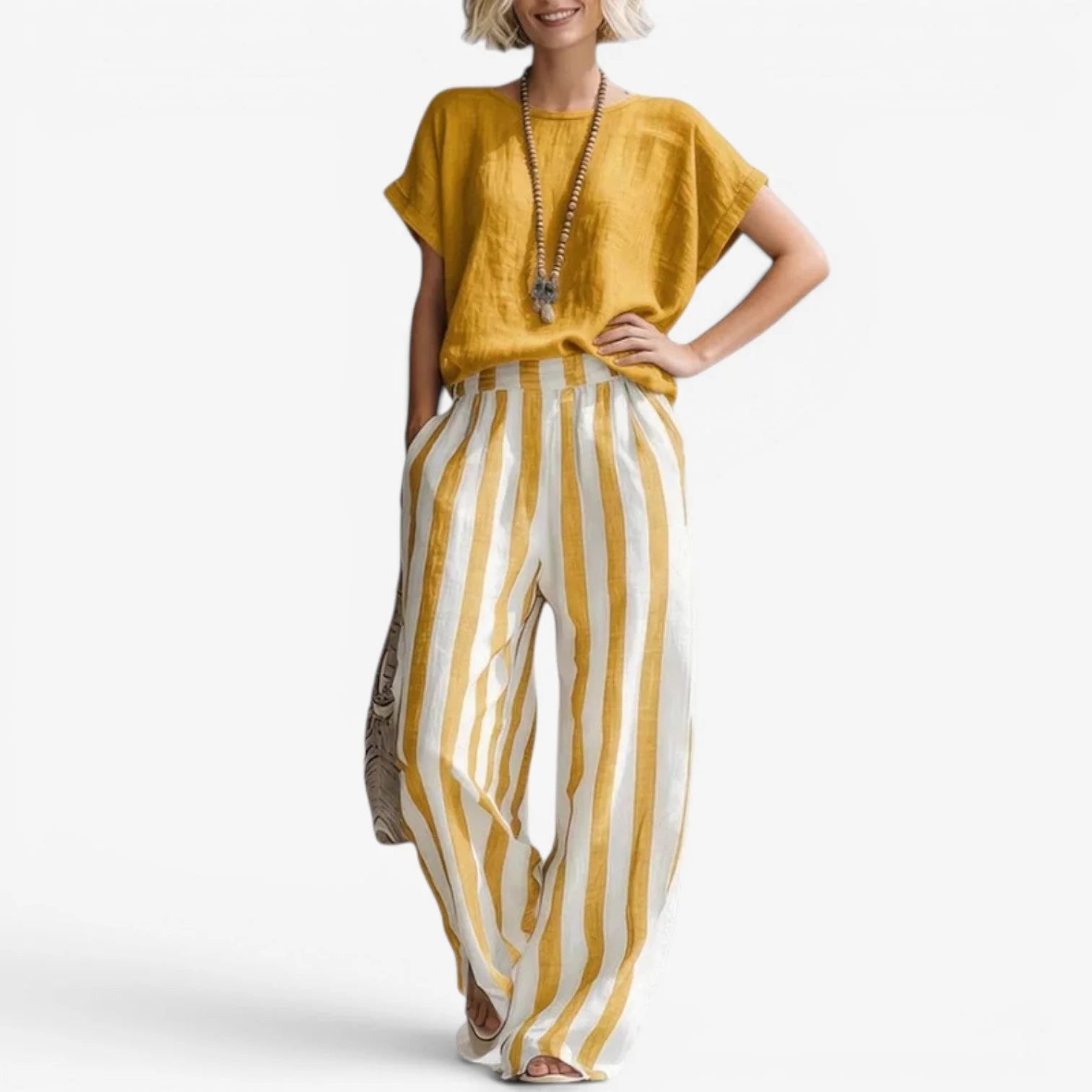 Claricia | Traje de dos piezas de lino a rayas
