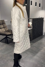Olive™ | Manteau matelassé mi-long réversible avec doublure léopard