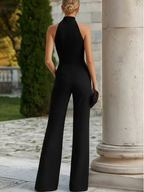 Ines | Jumpsuit de cuello alto y cinturón dorado
