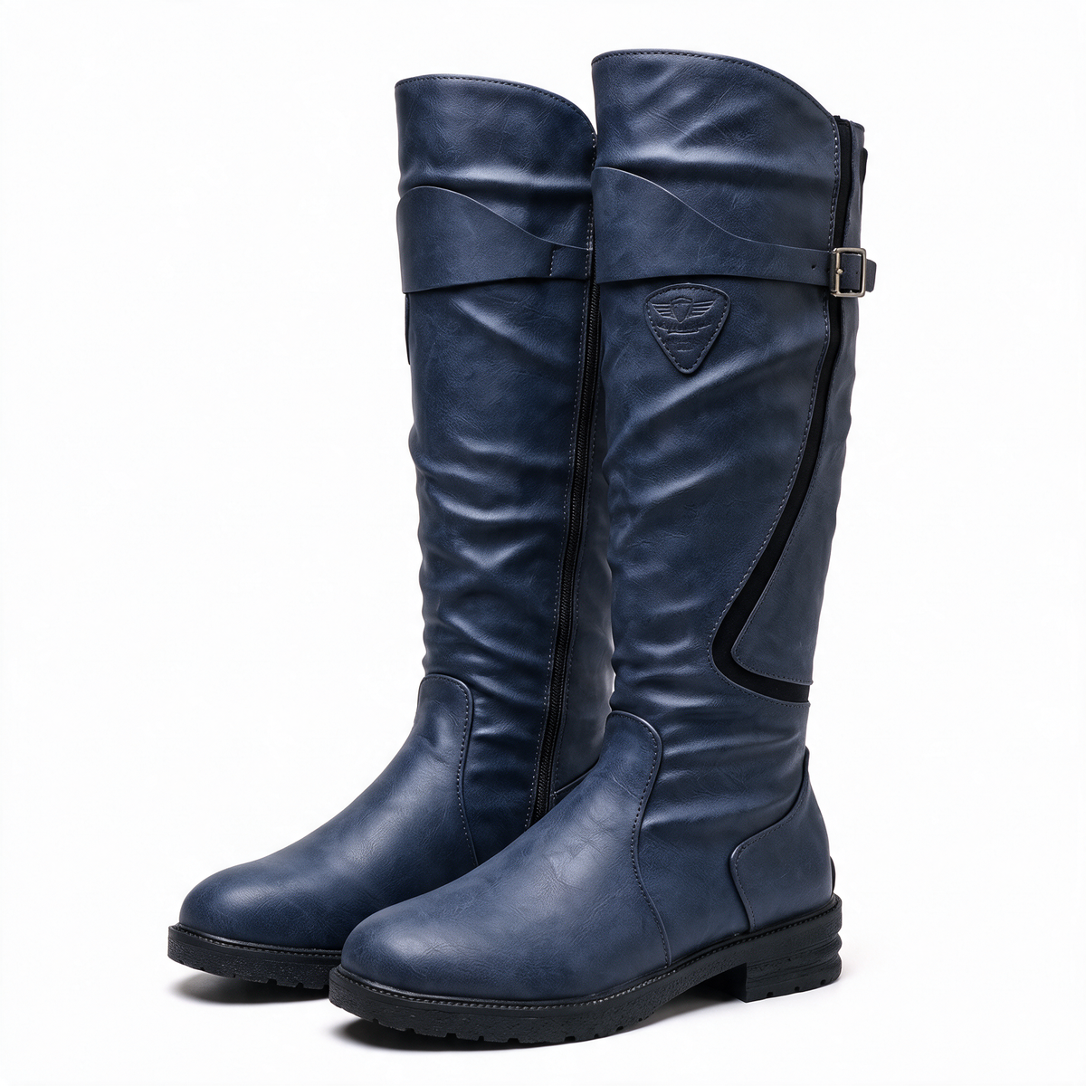 Valentine | Bottes d’équitation hautes à sangle à boucle et zip dorsal