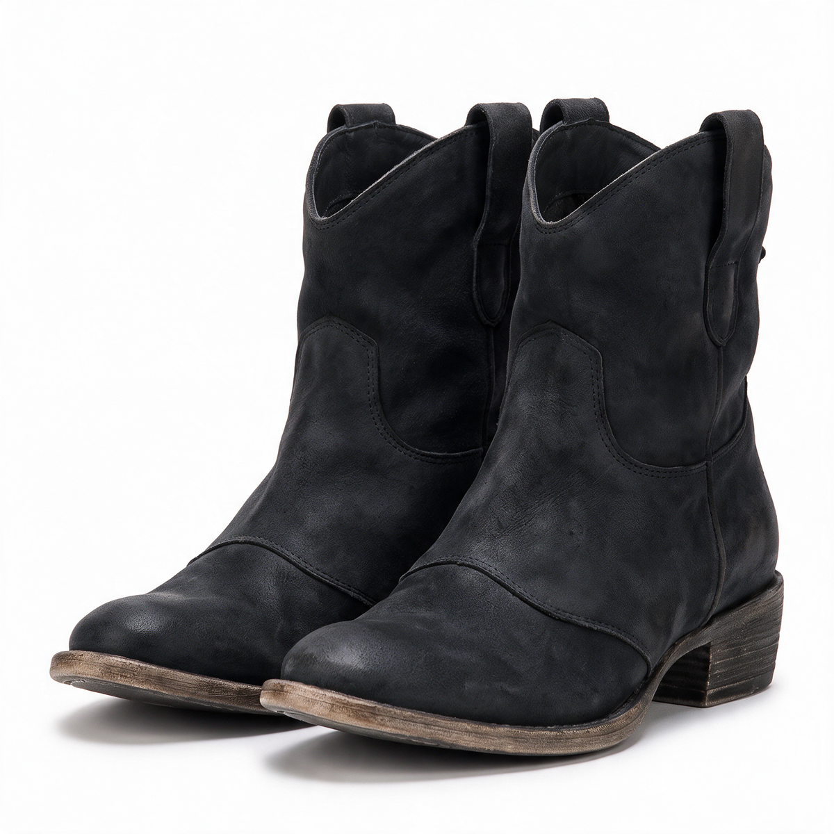 Yvette | Bottines western à surpiqûres et ligne sculpturale épurée
