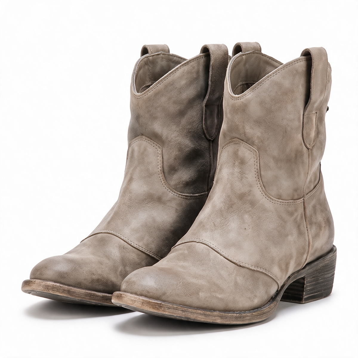 Yvette | Bottines western à surpiqûres et ligne sculpturale épurée