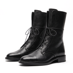 Hortense | Bottines à lacets raffinées à bout rapporté poli