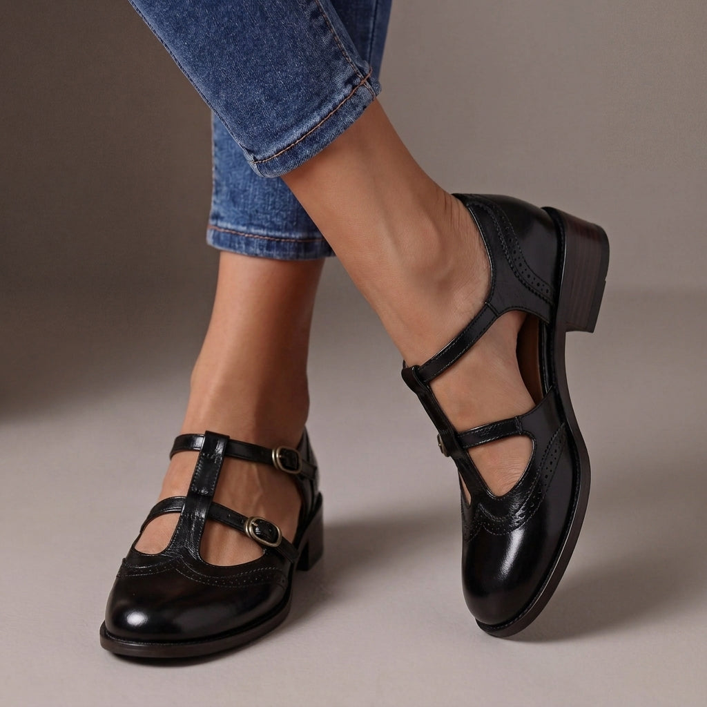 Alice | Babies Mary Jane en cuir à motif brogue