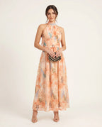 Isabel │Vestido Halter Melocotón