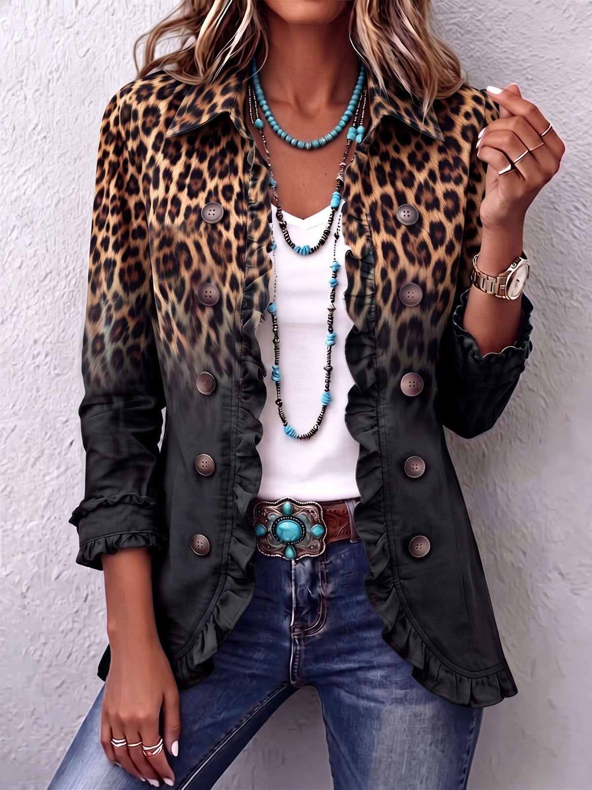 Agathe | Veste blazer léopard