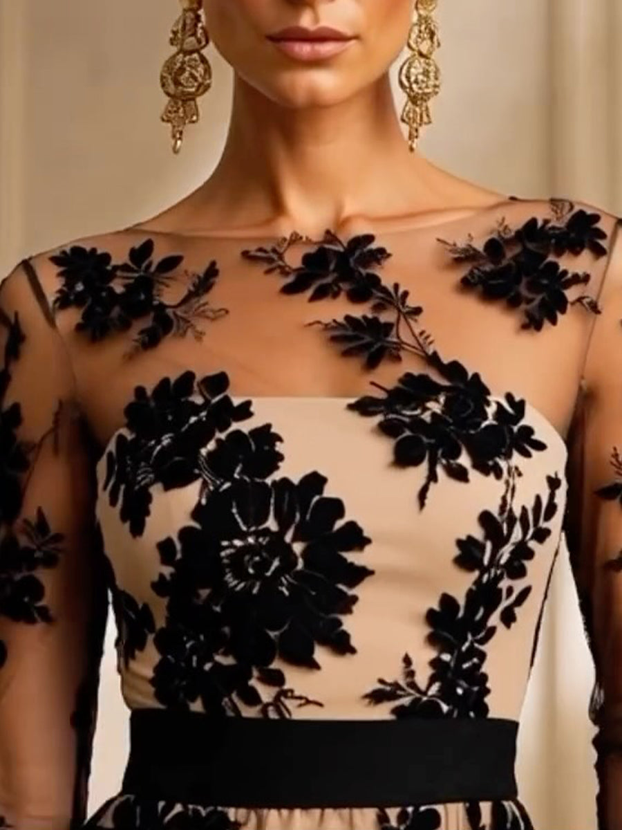 Adrienne | Robe élégante en dentelle florale