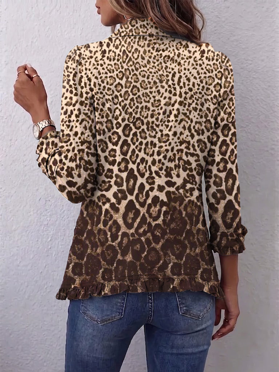 Bérénice | Veste léopard à volants