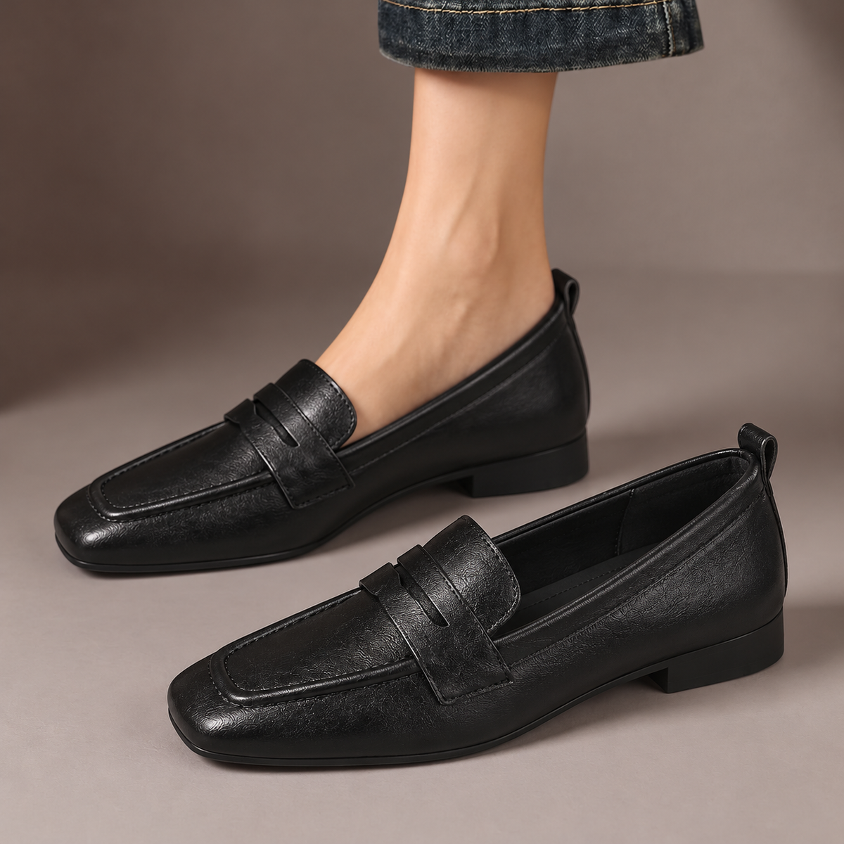 Constance | Mocassins penny à bout carré