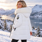 Marguerite™ | Veste d’hiver matelassée épaisse avec bordure en fourrure sur la capuche
